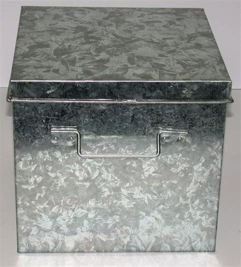 galvanised steel box with lid|small galvanized container with lids.